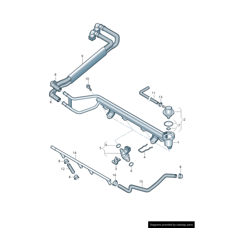Régulateur de pression de carburant - Pièces d'origine VW/Audi 037133035C