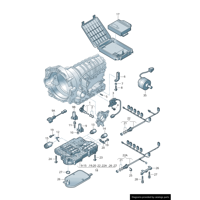 Interrupteur de sécurité de neutre à 10 broches - Pièces d'origine VW/Audi 01V919821B