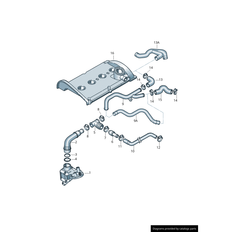 Boîtier de soupape à trois voies - Pièces d'origine VW/Audi 06A103247