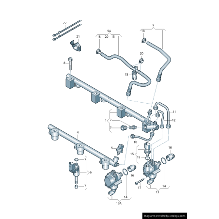 Pompe à carburant haute pression - Pièces d'origine VW/Audi 03H127025C