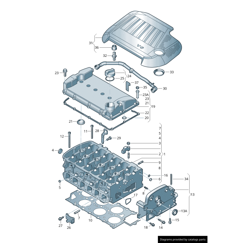 Joint de couvercle de soupape - Pièces d'origine VW/Audi 022103484F