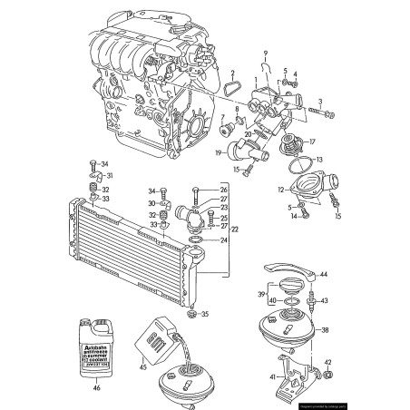 Boîtier de thermostat - Pièces d'origine VW/Audi 021121117A