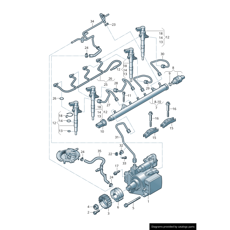 Pompe à carburant haute pression - Pièces d'origine VW/Audi 03L130755AA