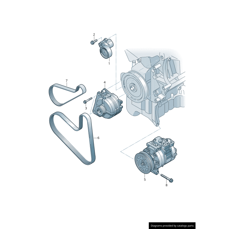 Courroie d'accessoire - Pièces d'origine VW/Audi 04E145933AG