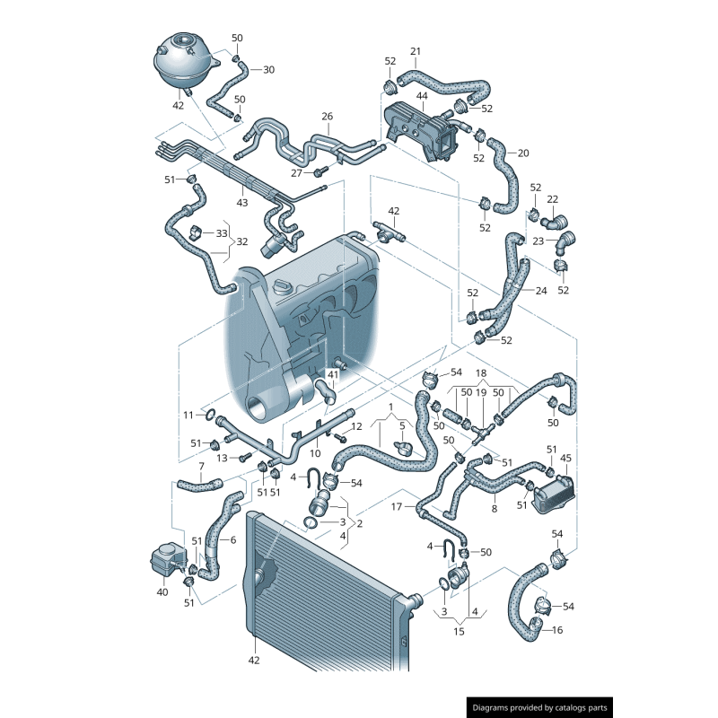 Tuyau d'eau en plastique - Pièces d'origine VW/Audi 03G121065AC
