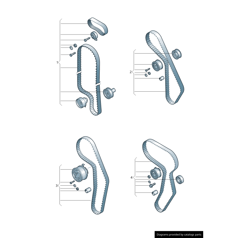 Kit de courroie de distribution standard - Pièces d'origine VW/Audi 038198119A