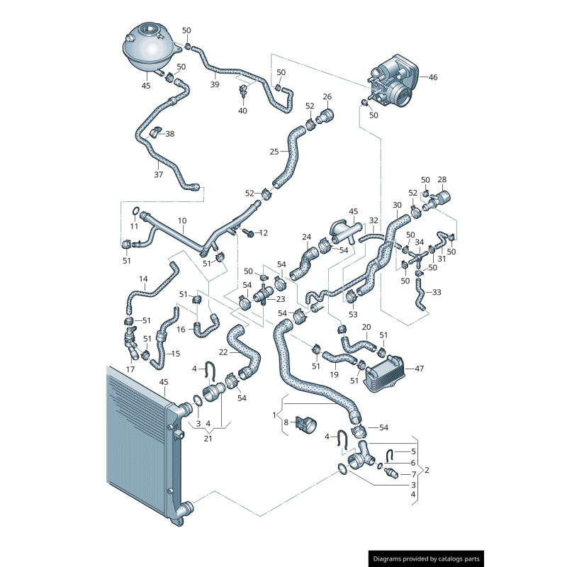 Tuyau de liquide de refroidissement - Pièces d'origine VW/Audi 06A121065DP