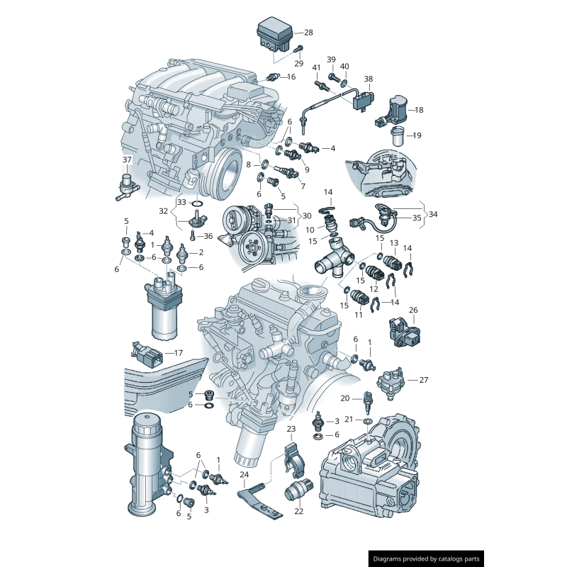 Interrupteur de pression d'huile marron - Pièces d'origine VW/Audi 038919081K