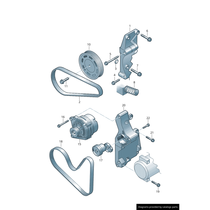 Ensemble tendeur - Pièces d'origine VW/Audi 038903315AN