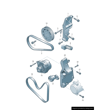 Ensemble tendeur - Pièces d'origine VW/Audi 038903315AN Ensemble tendeur - Pièces d'origine VW/Audi 038903315AN