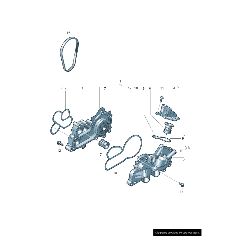 Module de pompe à eau - Pièces d'origine VW/Audi 04E121600CB