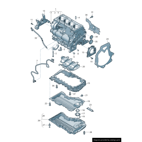 Joint d'étanchéité avant - Pièces d'origine VW/Audi 04L103151A