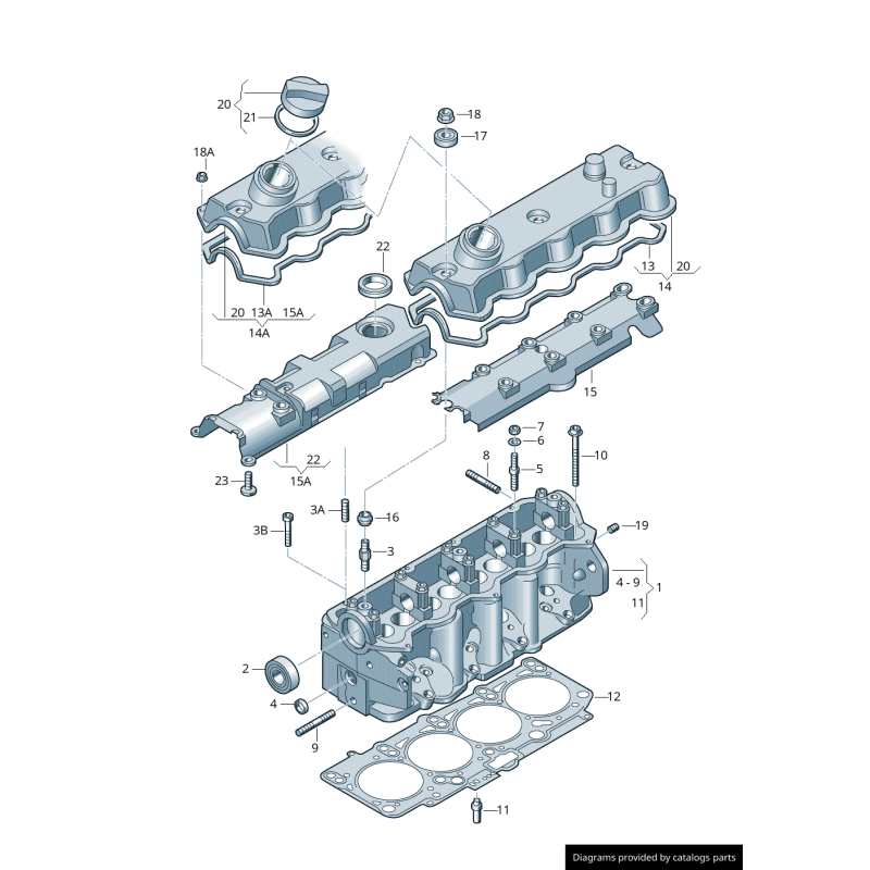 Couvercle de soupape - Pièces d'origine VW/Audi 038103469E