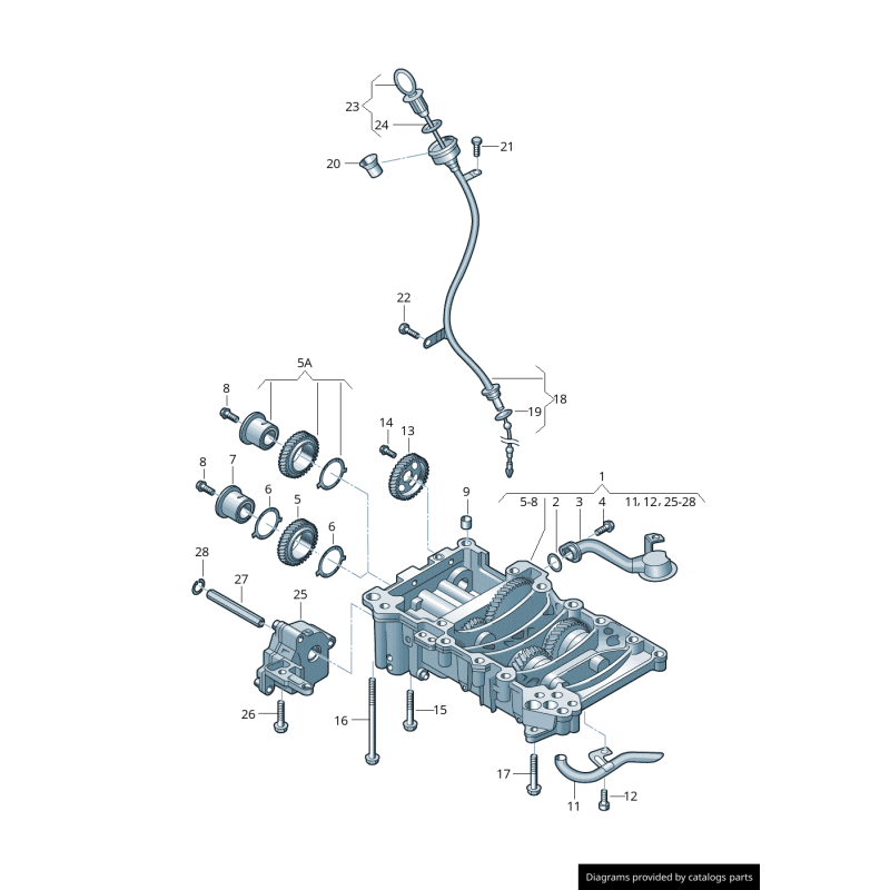 Ensemble de pompe à huile - Pièces d'origine VW/Audi 03G103295AK