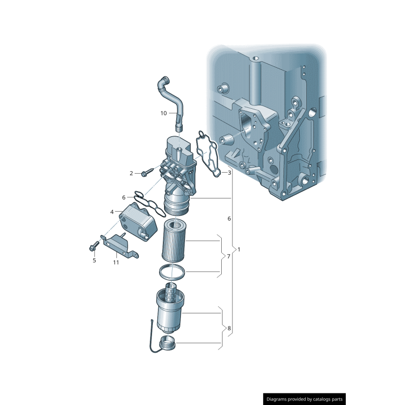 Refroidisseur d'huile moteur - Pièces d'origine VW/Audi 06D117021C