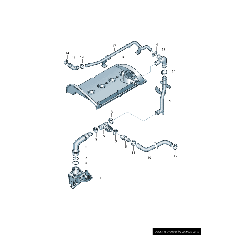 Connecteur de tuyau de respiration - Pièces d'origine VW/Audi 06B103221P