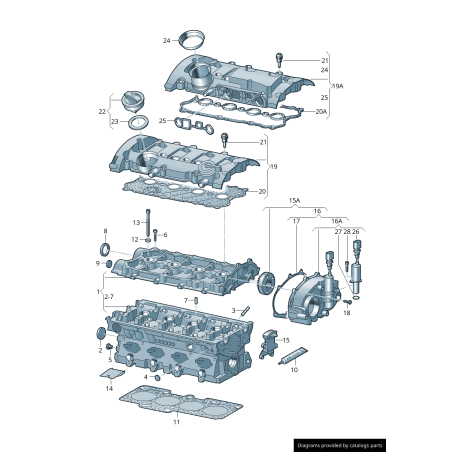 Joint de couvercle de distribution - Pièces d'origine VW/Audi 06D103121B Joint de couvercle de distribution - Pièces d'origine VW/Audi 06D103121B
