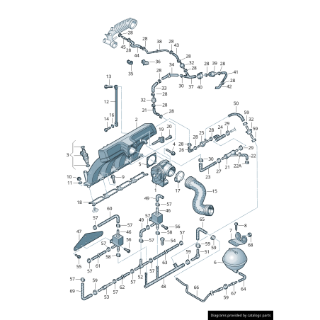 Tuyau de ventilation - Pièces d'origine VW/Audi 06B133783BC Tuyau de ventilation - Pièces d'origine VW/Audi 06B133783BC