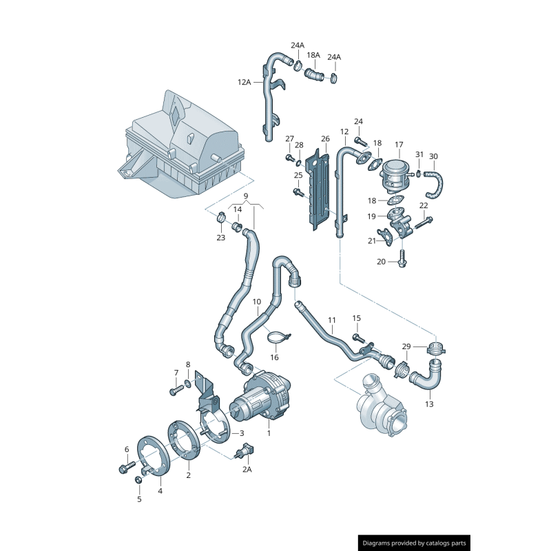 Tuyau de pompe à air - Pièces d'origine VW/Audi 058133785B