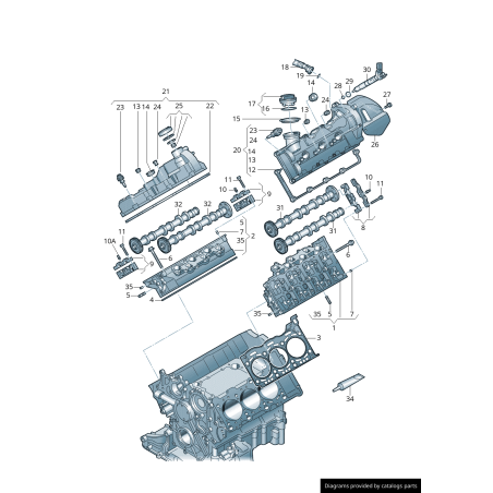 Couvercle de soupape - Droit - Pièces d'origine VW/Audi 059103470AS Couvercle de soupape - Droit - Pièces d'origine VW/Audi 059103470AS
