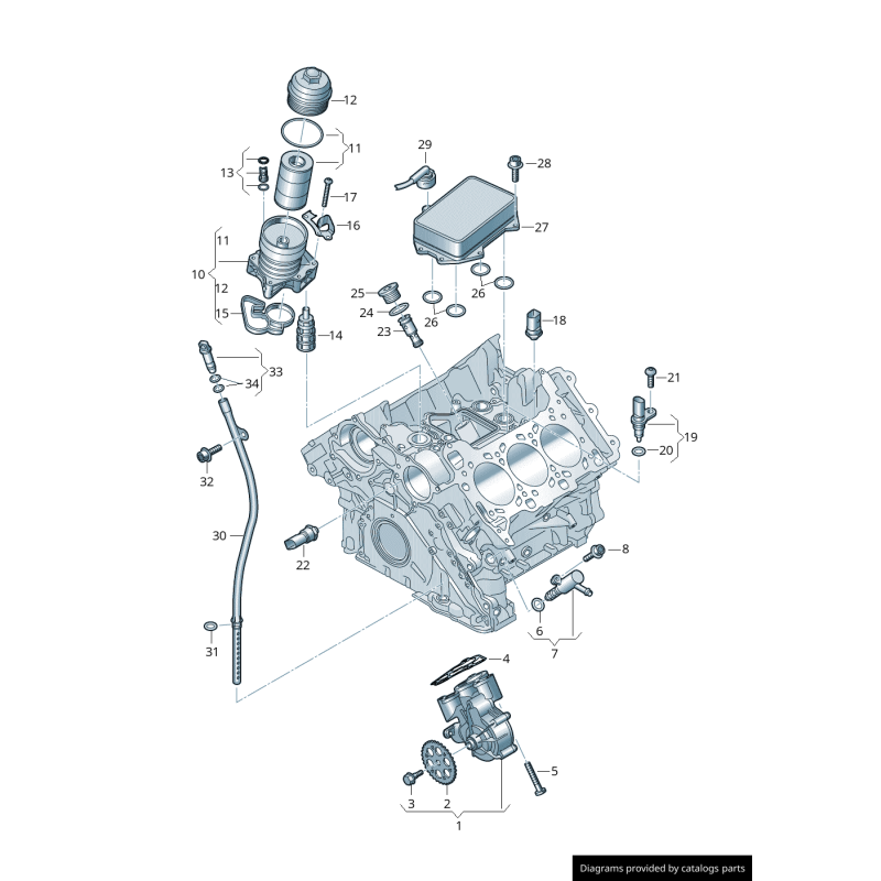 Bouchon de tube d'huile - Pièces d'origine VW/Audi 059115418A