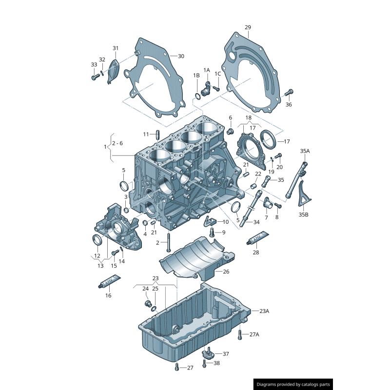 Bouchon de liquide de refroidissement J - Pièces d'origine VW/Audi 06B103033A