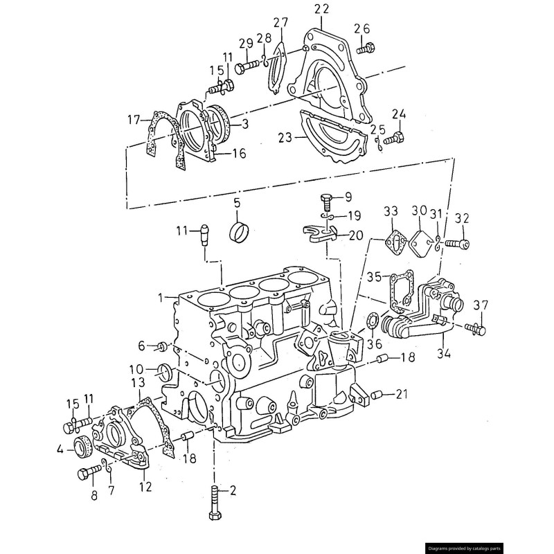 Assemblage de ventilation de bloc moteur - Pièces d'origine VW/Audi 048103772C