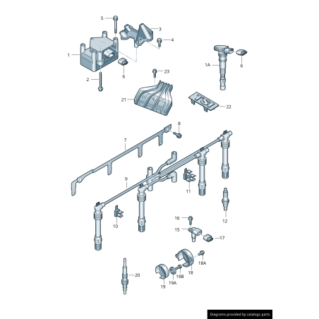 Bobine d'allumage - Pièces d'origine VW/Audi 032905106F