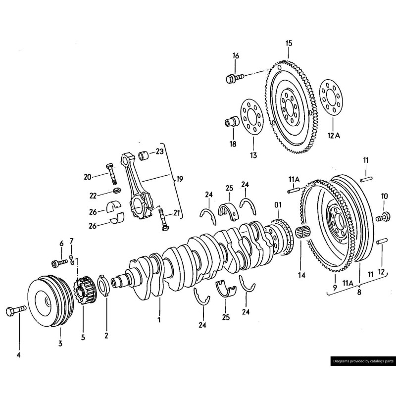 Pignon d'arbre à cames - Pièces d'origine VW/Audi 034105263A