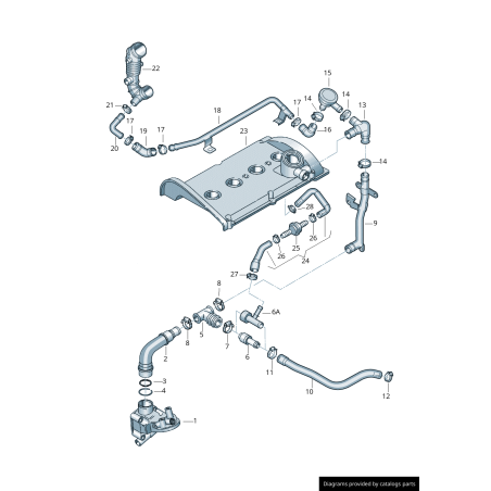 Valve de respiration (PCV) - Pièces d'origine VW/Audi 035103245G Valve de respiration (PCV) - Pièces d'origine VW/Audi 035103245G
