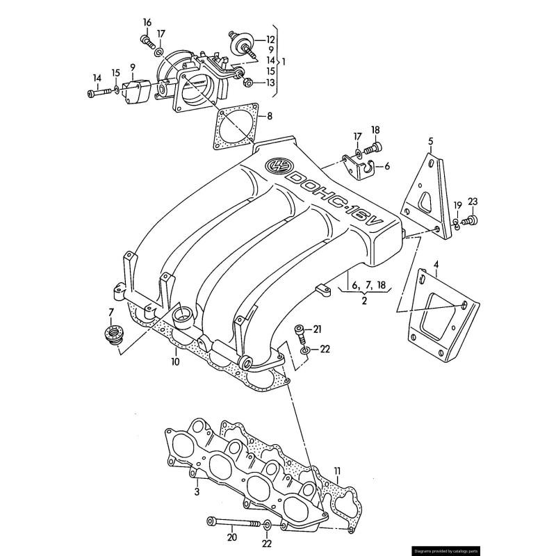 Capteur de position de papillon des gaz - Pièces d'origine VW/Audi 037907385Q
