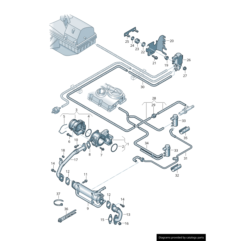 Joint de soupape EGR - Pièces d'origine VW/Audi 03G131547C