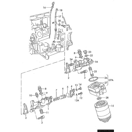 Joint de l'adaptateur de filtre à huile - Pièces d'origine VW/Audi 028115441C Joint de l'adaptateur de filtre à huile - Pièces d'origine VW/Audi 028115441C