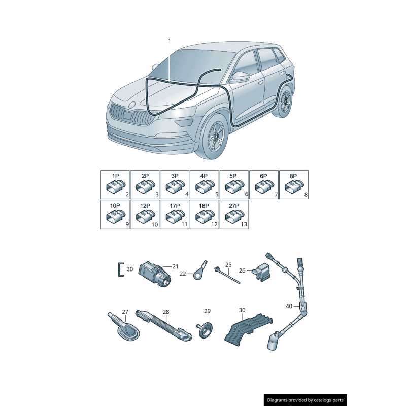 Câble d'antenne - Pièces d'origine VW/Audi 000098710A