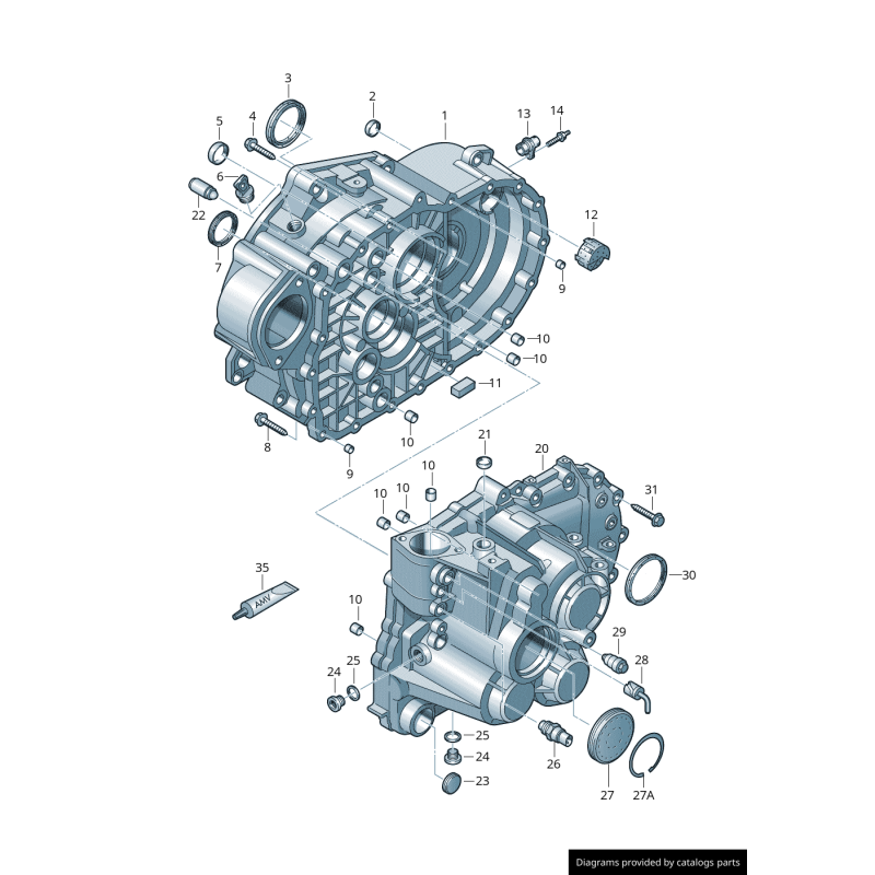Joint d'étanchéité de bride d'essieu avant - Pièces d'origine VW/Audi 02M301189G