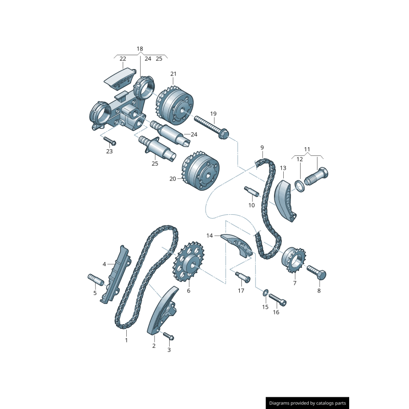 Ajusteur d'arbre à cames d'admission - Pièces d'origine VW/Audi 022109087J