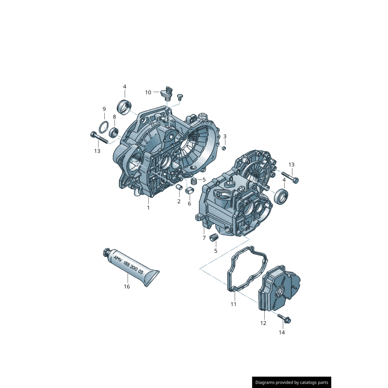 Bouchon de synchronisation/inspection du carter de cloche de transmission - Pièces d'origine VW/Audi 02A301115A