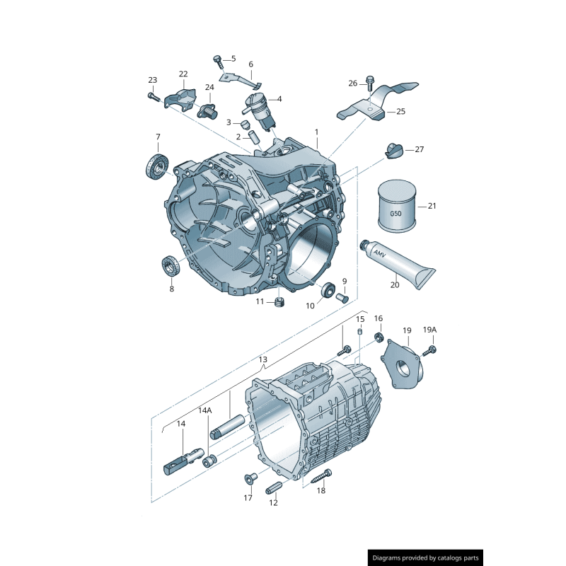 Joint de boîtier de transmission - Pièces d'origine VW/Audi 012301457C