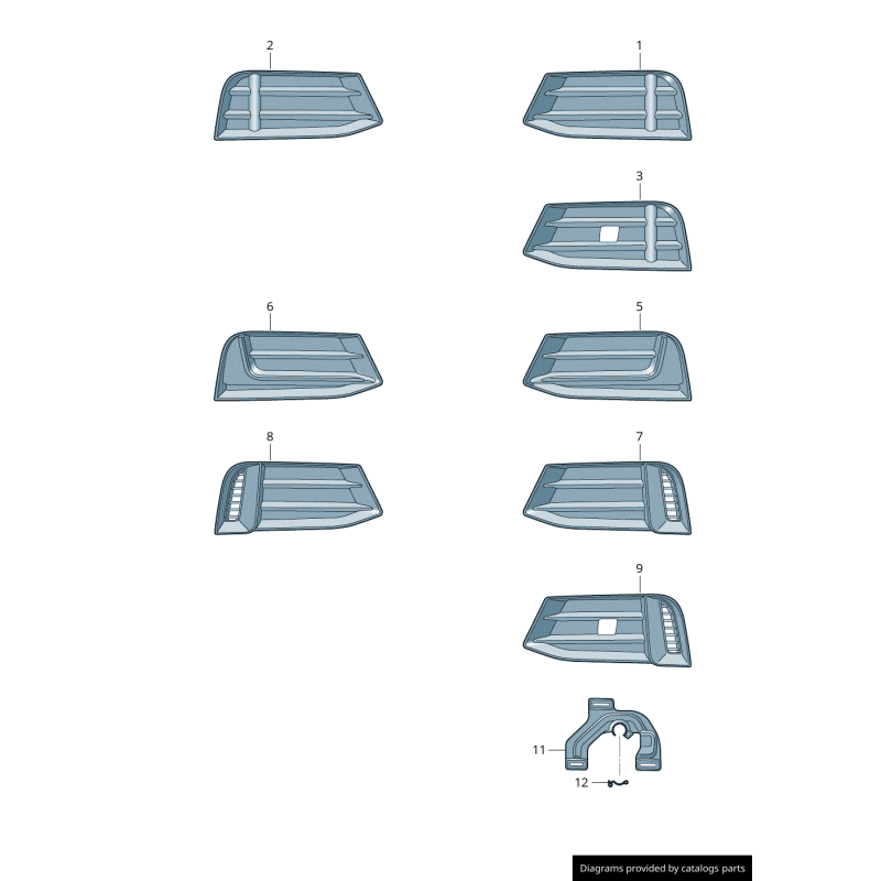 Grille de côté gauche de pare-chocs avant coté conducteur - Pièces d'origine Audi 8V5807671B9B9