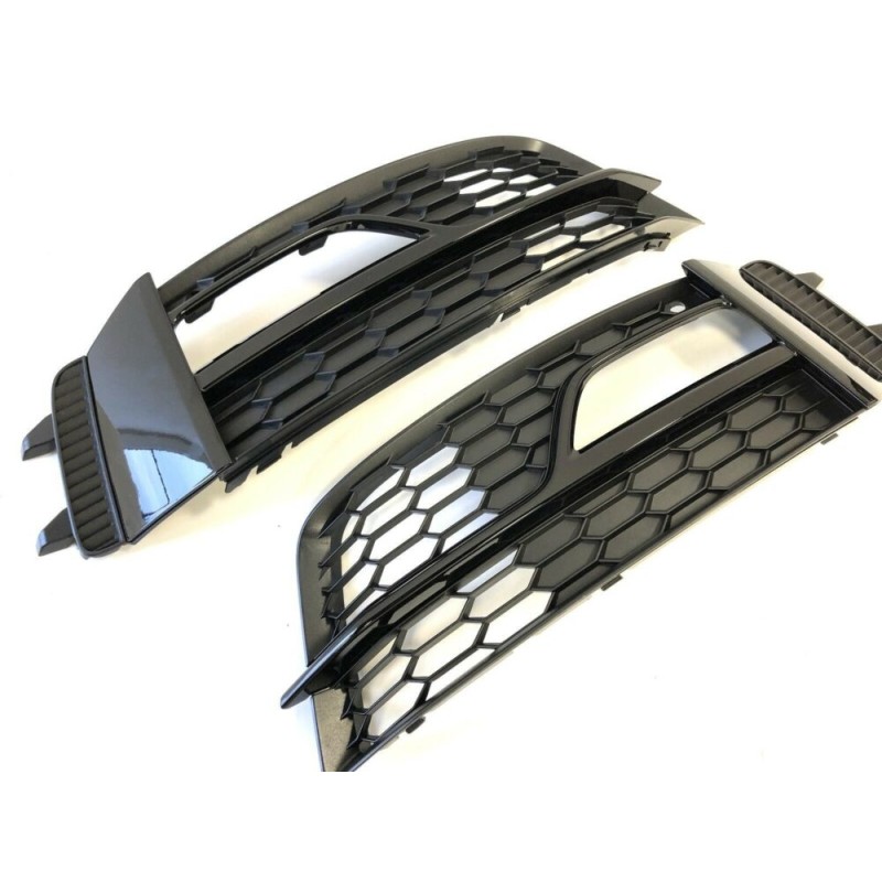 Pare-chocs S-Line Ensemble de grille de lumière antibrouillard gauche droite noir - Pièces d'origine Audi 8K0807682T01C/8K0807