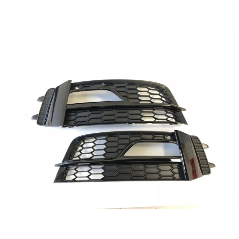 Pare-chocs S-Line Ensemble de grille de lumière antibrouillard gauche droite noir - Pièces d'origine Audi 8K0807682T01C/8K0807