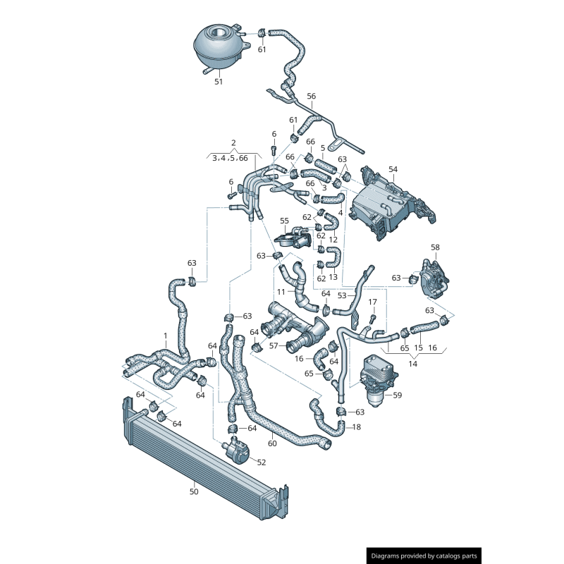 Tuyau de liquide de refroidissement 2.0tdi - Pièces d'origine Audi 04L121064AC