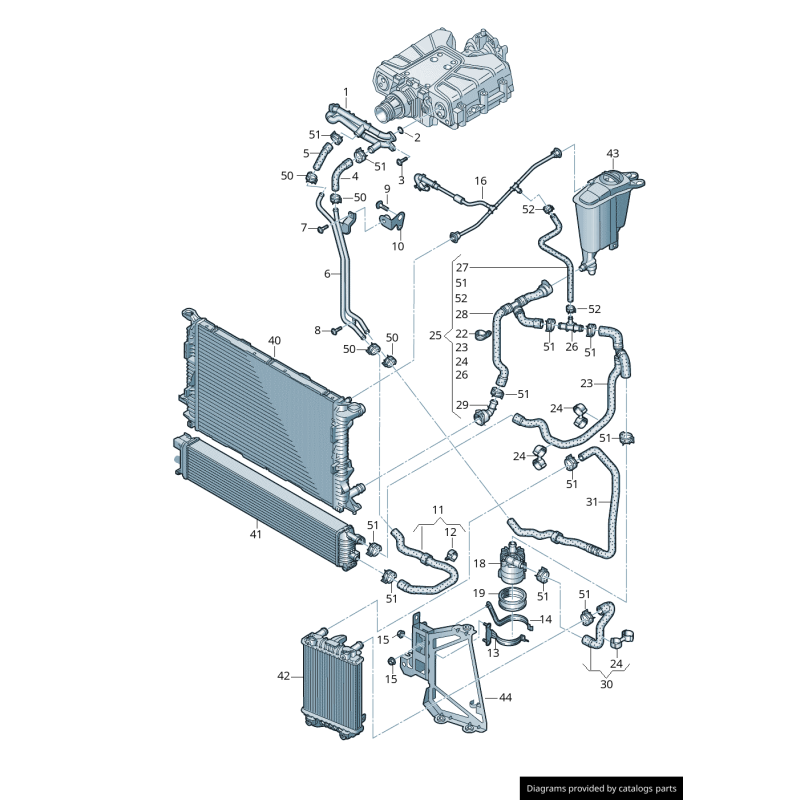 Tuyau inférieur d'intercooler de 3,0 litres V6 - Pièces d'origine Audi 8R0145923A