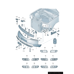 Ensemble de grille de phare antibrouillard noir de pare-chocs avant à 4 cylindres - Pièces d'origine Audi 4B0807682T01C/4B0807