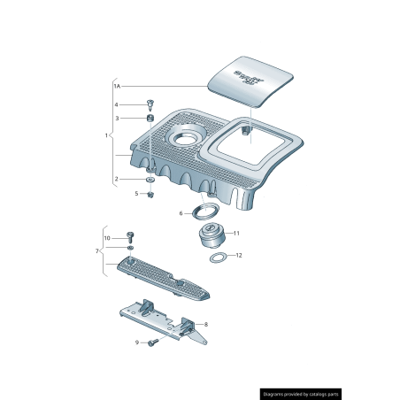 Collecteur d'admission 225 avec garniture de couverture de moteur pour moteur 1.8t de 8L - Pièces d'origine Audi 06A119518L. Collecteur d'admission 225 avec garniture de couverture de moteur pour moteur 1.8t de 8L - Pièces d'origine Audi 06A119518L.