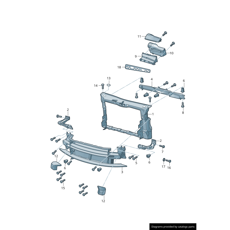 Couvercle de couverture de conduit d'admission d'air pour essence - Pièces d'origine Audi 1K0805965C9B9