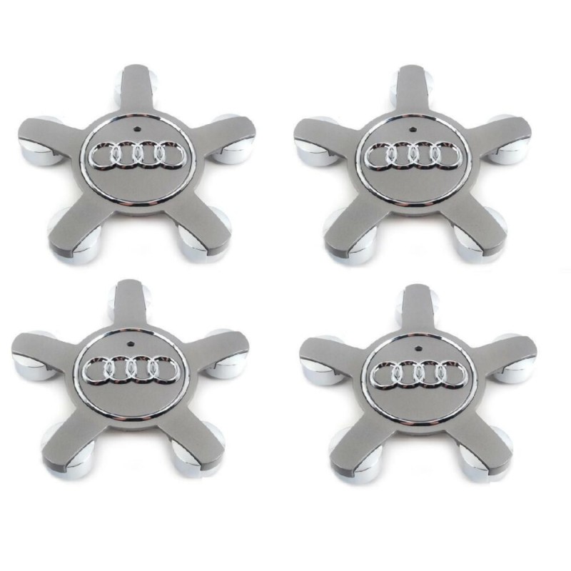 Ensemble de quatre bouchons de centre de roue en alliage - Pièces d'origine Audi 4x8R0601165