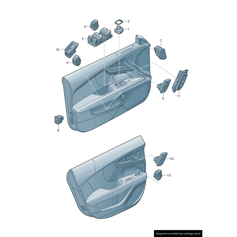 Interrupteur de réglage de siège à mémoire Allroad Lhd - Pièces d'origine Audi 4G09597695PR