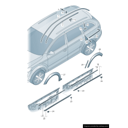 Garniture noire avant Allroad pour l'aile de roue gauche coté conducteur - Pièces d'origine Audi 4F9853717V7W