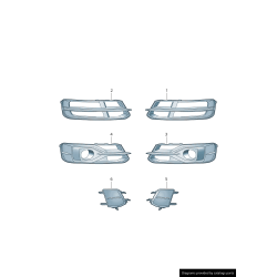 Ensemble de grille de phare antibrouillard de pare-chocs avant Allroad gauche droite - Pièces d'origine Audi 4G0807647M9B9/4G08